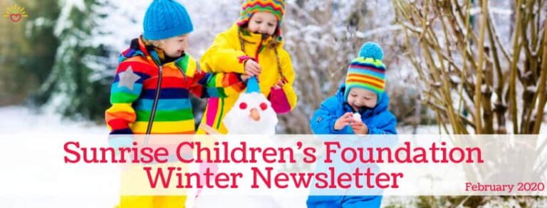 Sunrise Children's Foundation Winter Newsletter Graphic