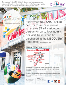 Museums for ALL discount  when show WIC card. 
