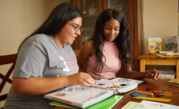 home instruction for parent going over materials 