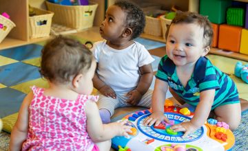 Babies playing at sunrise children's foundation