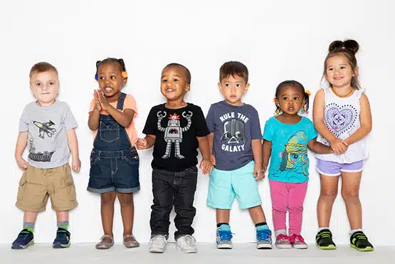 children lined up